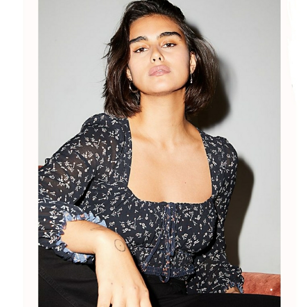 Free People Printed Lolita Blouse